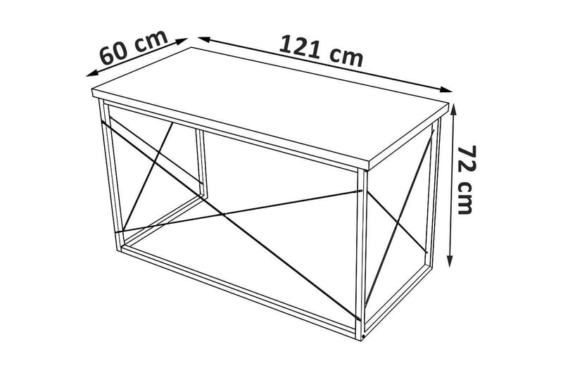 Piaam Skrivbord 121x72x121 cm - Brun - Skrivbord