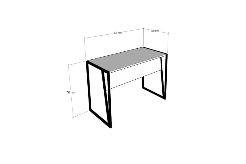 Pradera Skrivbord 140 cm - Brun/Svart - Skrivbord