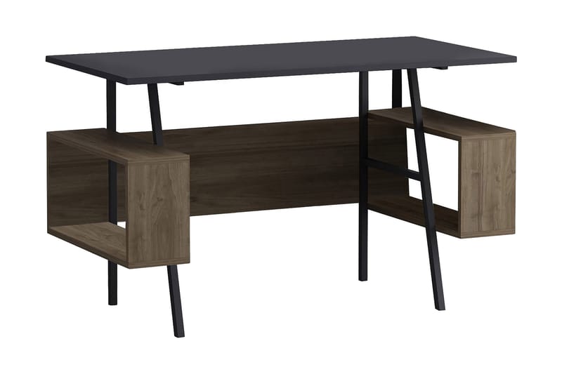 Rhederborg Skrivbord 120x73,8x120 cm med förvaring - Antracit/Brun - Höj och sänkbart skrivbord - Skrivbord - Datorbord
