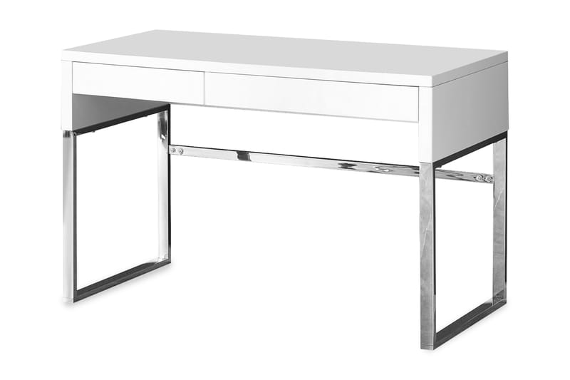 Rosaura Skrivbord 120 cm med Förvaring Lådor - Vit/Krom - Höj och sänkbart skrivbord - Skrivbord - Datorbord