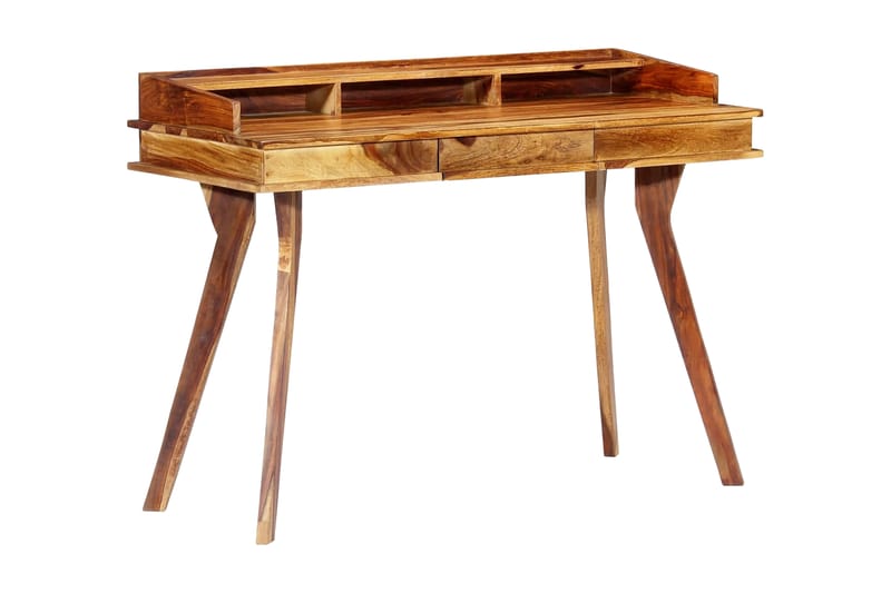 Skrivbord 115x50x85 cm massivt sheshamträ - Brun - Skrivbord