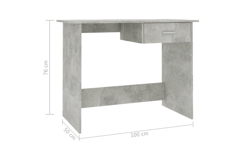 Skrivbord betonggrå 100x50x76 cm spånskiva - Grå - Möbler - Bord & matgrupper - Kontorsbord - Skrivbord