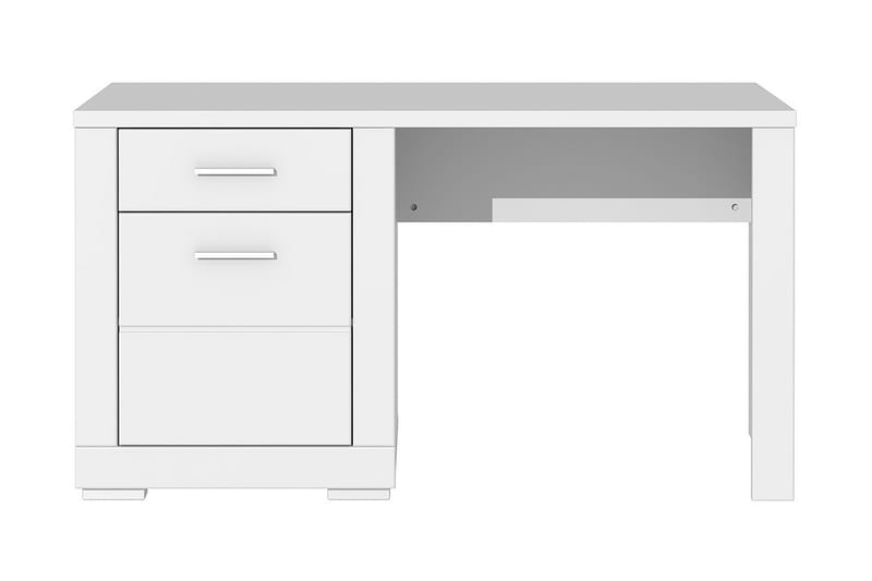Uzayr Skrivbord 138 cm med Förvaring Hylla + Skåp - Vit - Skrivbord