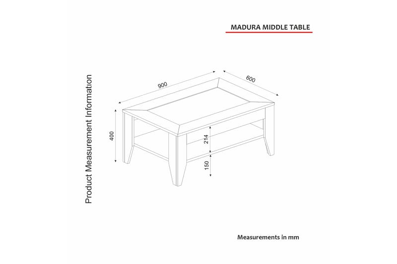 Madura Soffbord 90x60 cm Brun - Hanah Home - Soffbord