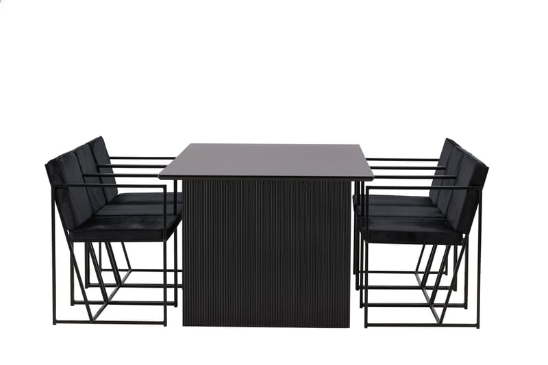 Mangat Matgrupp  200 cm Rektangulär med 6 Richmond stolar - Svart - Matgrupper