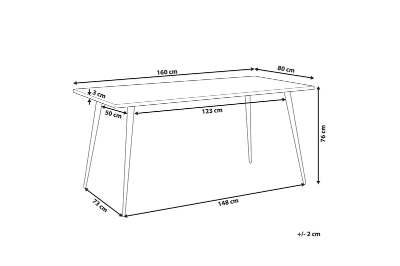 Lolenco Matbord 160 cm - Vit/Svart - Möbler - Bord & matgrupper - Matbord & köksbord