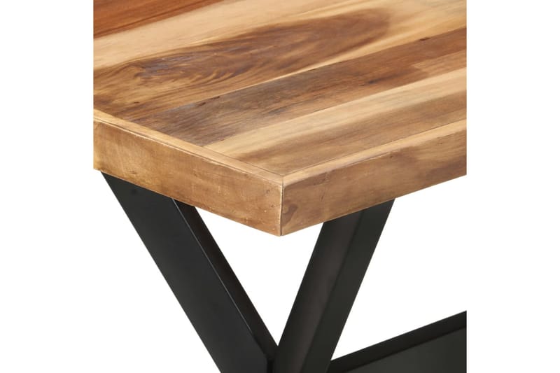 Matbord 120x60x75 cm massivt trä med sheshamfinish - Brun - Matbord & köksbord