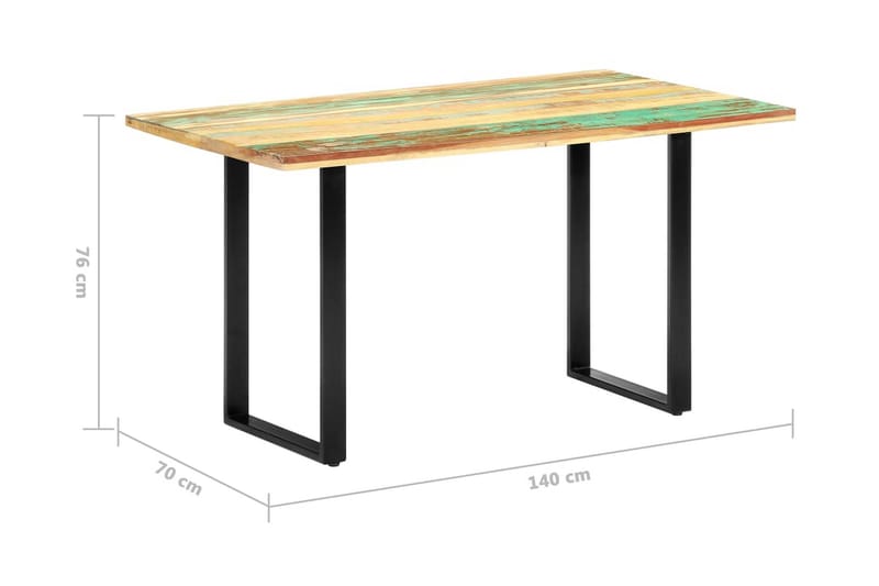 Matbord 140x70x76 cm massivt återvunnet trä - Flerfärgad - Möbler - Bord & matgrupper - Matbord & köksbord