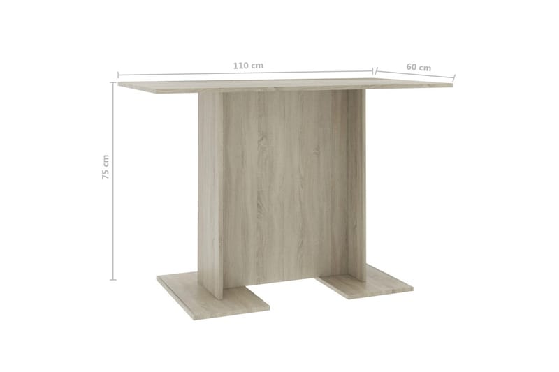 Matbord sonoma-ek 110x60x75 cm spånskiva - Brun - Matbord & köksbord