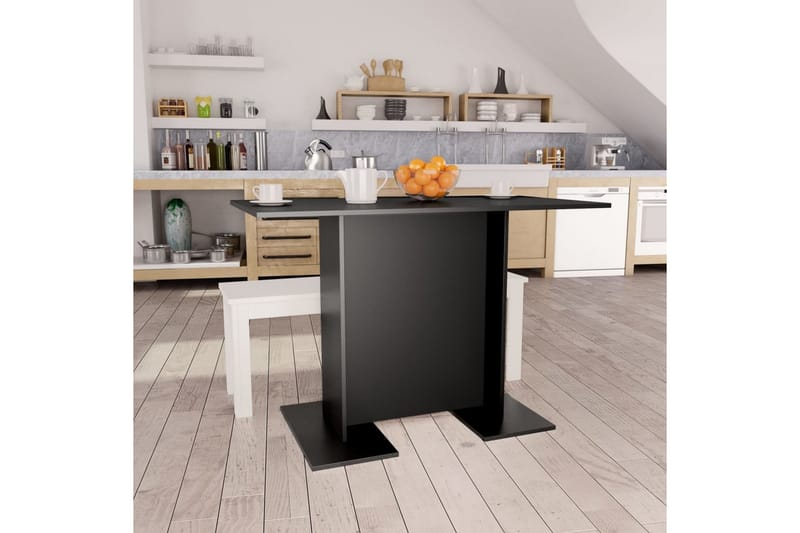 Matbord svart 110x60x75 cm spånskiva - Svart - Matbord & köksbord