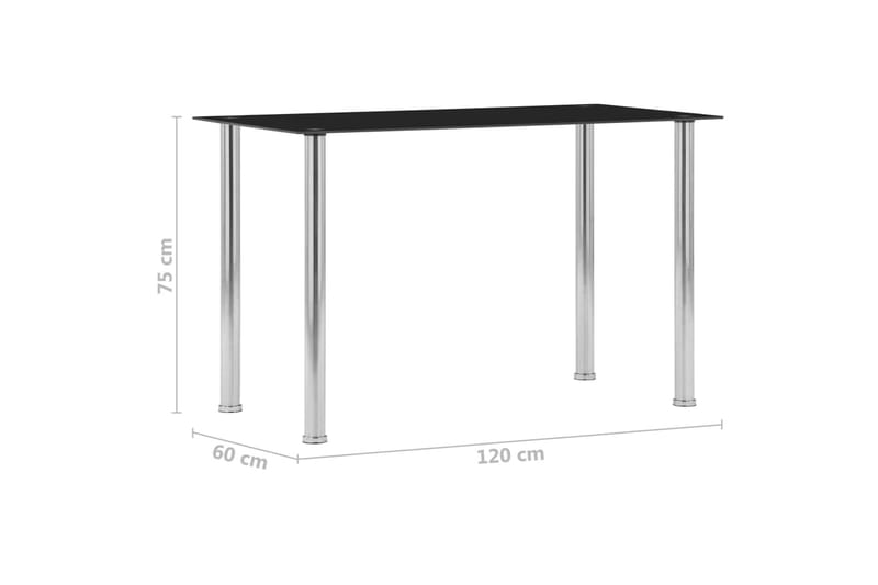 Matbord svart 120x60x75 cm härdat glas - Svart - Matbord & köksbord