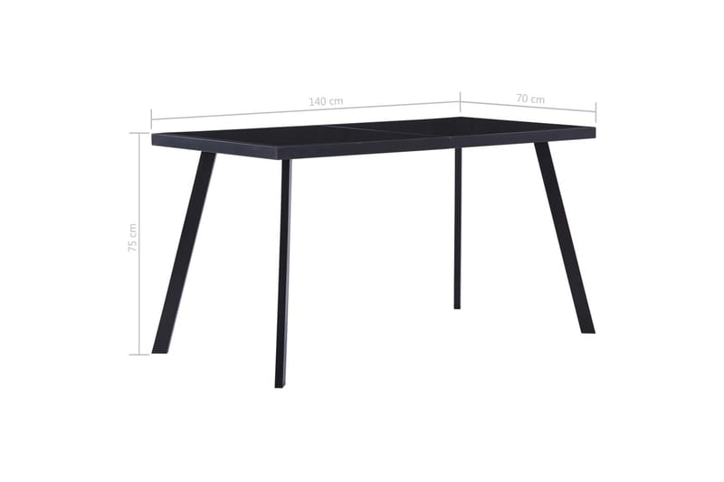 Matbord svart 140x70x75 cm härdat glas - Svart - Matbord & köksbord