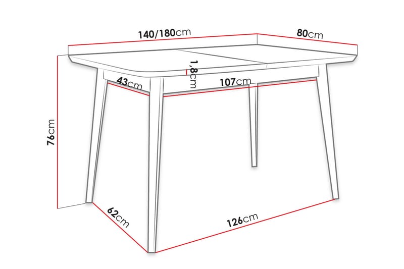 Matbord - Svart - Matbord & köksbord - Klaffbord & Hopfällbart bord