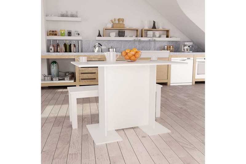 Matbord vit 110x60x75 cm spånskiva - Vit - Matbord & köksbord