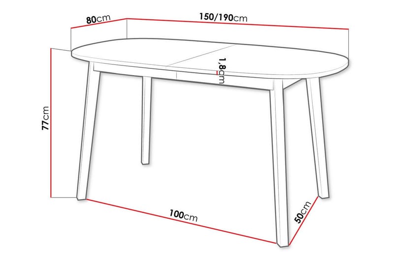 Narberth Matbord 80 cm - Vit - Matbord & köksbord