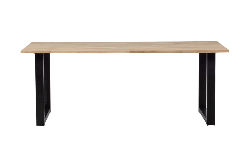 Tablo Matbord U-Formade Ben 220 cm Obehandlat - Ek/Svart - Matbord & köksbord - Klaffbord & Hopfällbart bord
