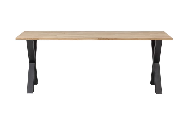 Tablo Matbord X-Formade Ben 220 cm Obehandlat - Ek/Svart - Matbord & köksbord - Klaffbord & Hopfällbart bord