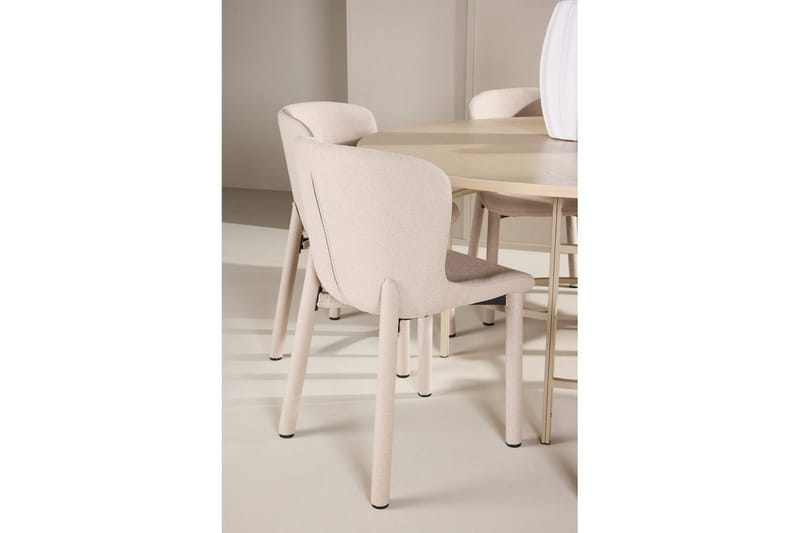 Matgrupp Copenhagen Runt 140 cm med 6st Astoria Stolar Vit / Beige, Beige - Vit / Beige, Beige - Möbler - Bord & matgrupper - Matgrupper