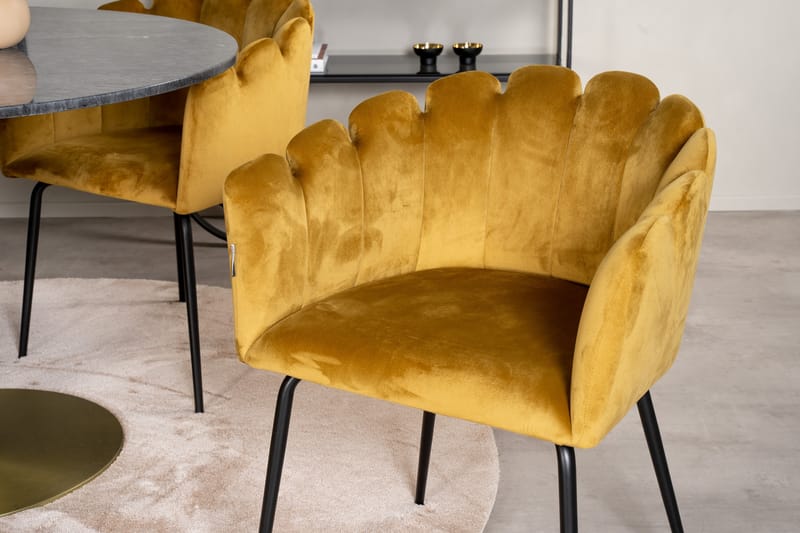 Admira Matgrupp 106 cm Rund Marmor med 4 Limhamn Matstolar G - Furniture Fashion - Matgrupper