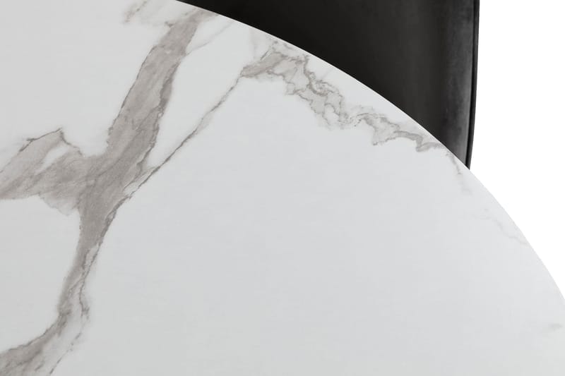 Caitly Matgrupp 100 cm Rund med 4 Felipe Stol Sammet - Vit/Grå/Svart - Matgrupper