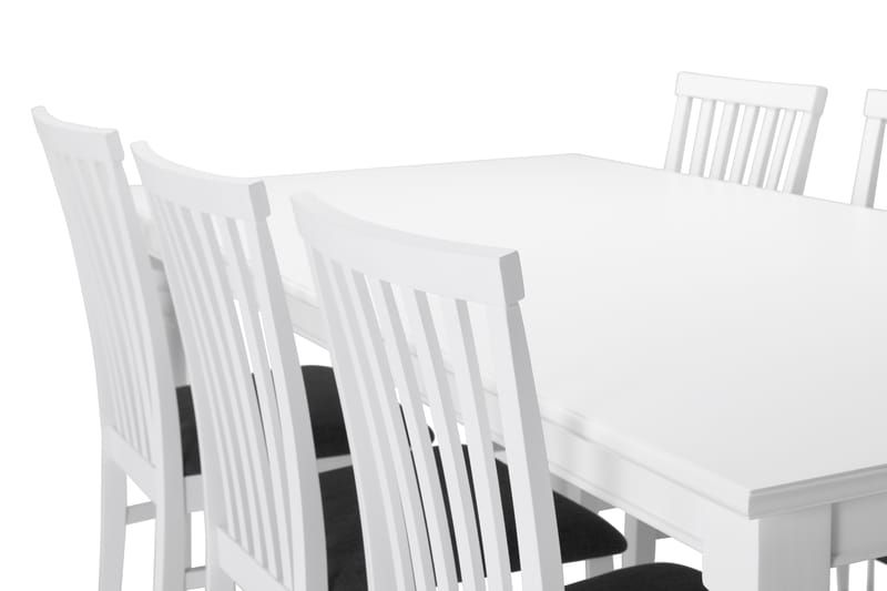 Hampton Matbord med 6 st Läckö stolar - Vit/Grå - Matgrupper