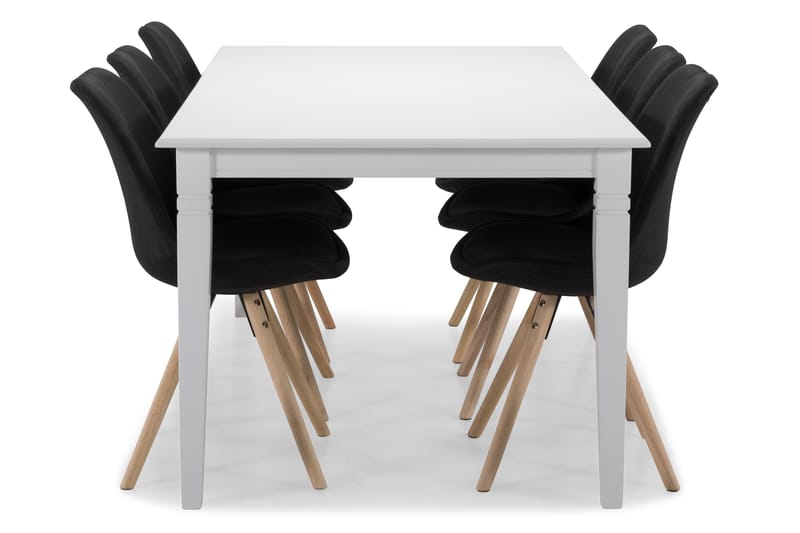 Hartford Matbord med 6 st Forum stolar - Vit/Mörkgrå - Matgrupper