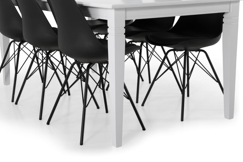 Hartford Matbord med 6 st Shell stolar - Svart - Matgrupper