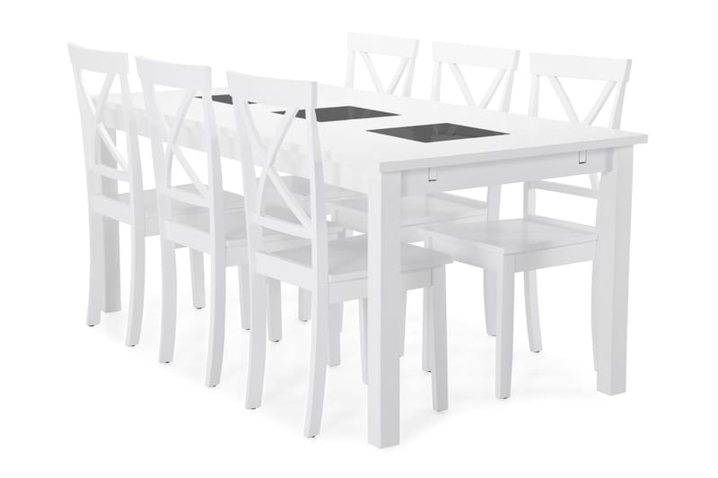 Jasmin Matbord med 6 st Mirimar stolar - Vit - Matgrupper