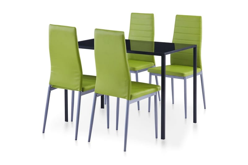 Matbord och stolar 5 delar grön - Grön - Matgrupper