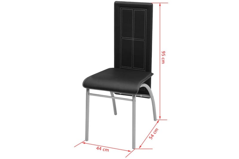 Matbord och stolar 5 delar svart - Svart - Matgrupper