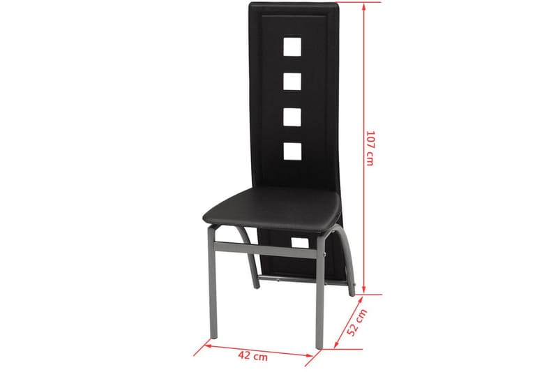 Matbord och stolar 7 delar svart - Svart - Matgrupper