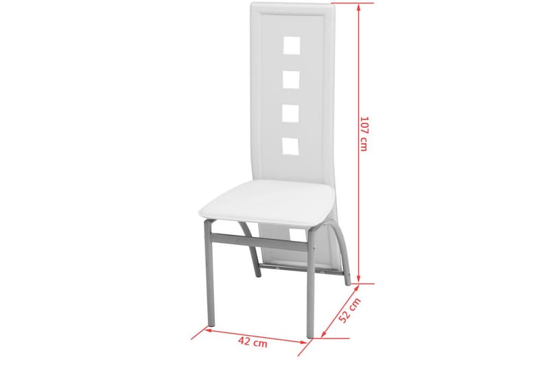 Matbord och stolar 7 delar vit - Flerfärgad - Matgrupper