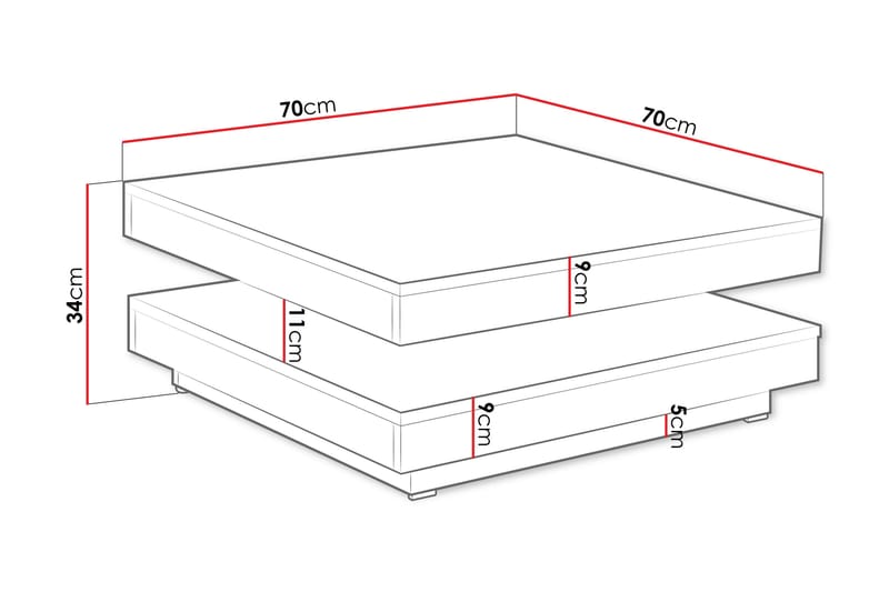 Nenani Soffbord 70 cm - Vit/Beige - Möbler - Bord & matgrupper - Soffbord