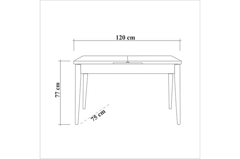 Oliver Matbord 120x75 cm + 4 st Matstolar Svart/Brun - Hanah Home - Möbler - Bord & matgrupper - Matgrupper