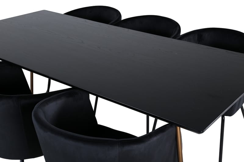 Petra Matgrupp  190 cm Rektangulär med 6 Berita stolar - Svart - Matgrupper