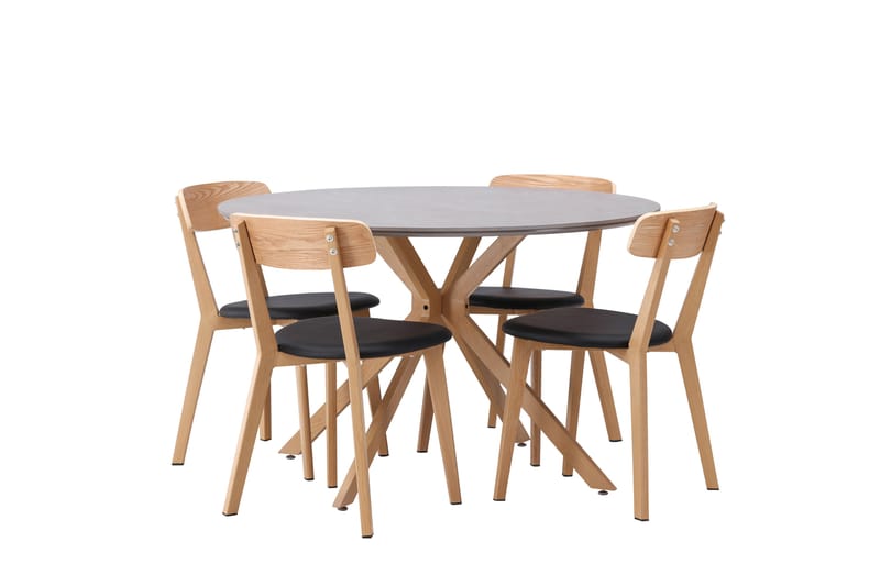 Piazza Matgrupp + 4 stolar - Grå - Matgrupper