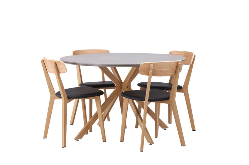 Piazza Matgrupp + 4 stolar - Grå - Matgrupper