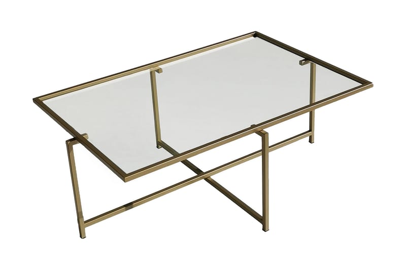 Alskaliden Soffbord 94x35x94 cm - Guld - Soffbord - Klaffbord & Hopfällbart bord - Soffbord med förvaring - Soffbord med hjul - Höj och sänkbart soffbord