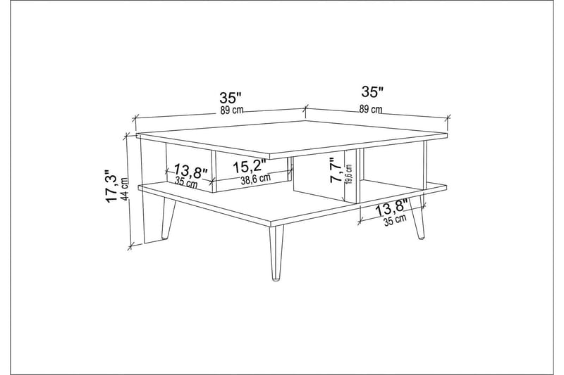 Andifli Soffbord 89x44x89 cm - Ek - Möbler - Bord & matgrupper - Soffbord