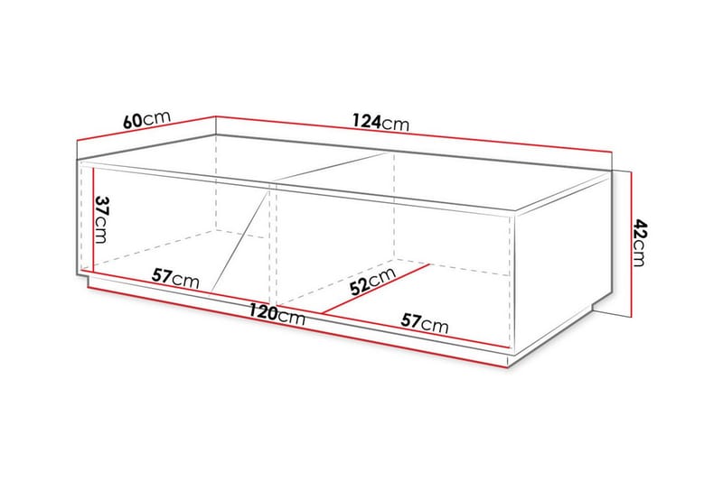 Carbost Soffbord 60 cm - Vit - Soffbord