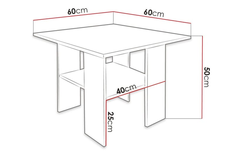 Carnew Soffbord 60 cm - Vit - Soffbord