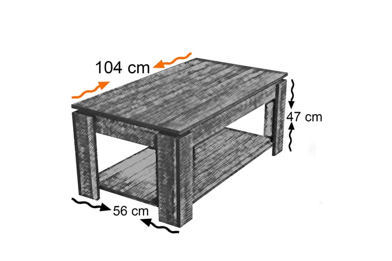Comfortale Soffbord 104 cm med Förvaring Hylla - Bok - Soffbord