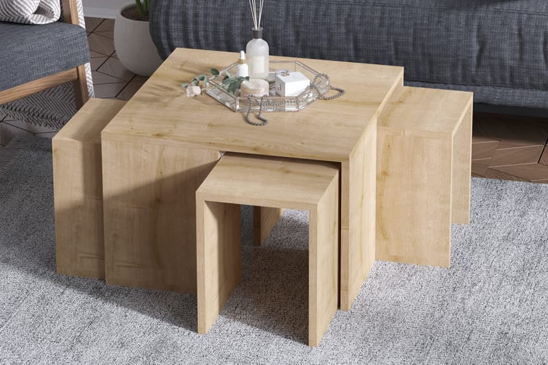 Cotogno Soffbord 60 cm - Natur/Brun - Soffbord - Klaffbord & Hopfällbart bord - Spegelbord - Soffbord med förvaring - Soffbord med hjul - Höj och sänkbart soffbord