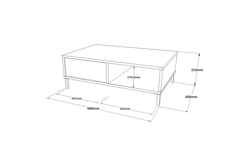 Cranner Soffbord 90 cm - Silver/Svart - Soffbord