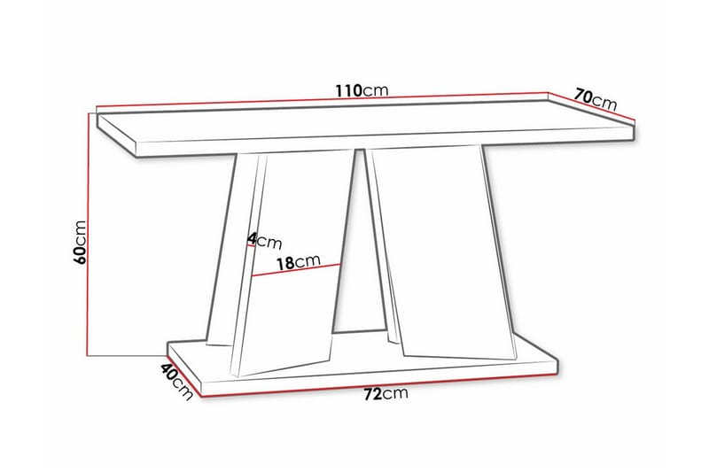 Denogal Soffbord 70 cm - Svart - Soffbord