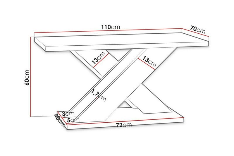 Denogal Soffbord 70 cm - Svart - Soffbord