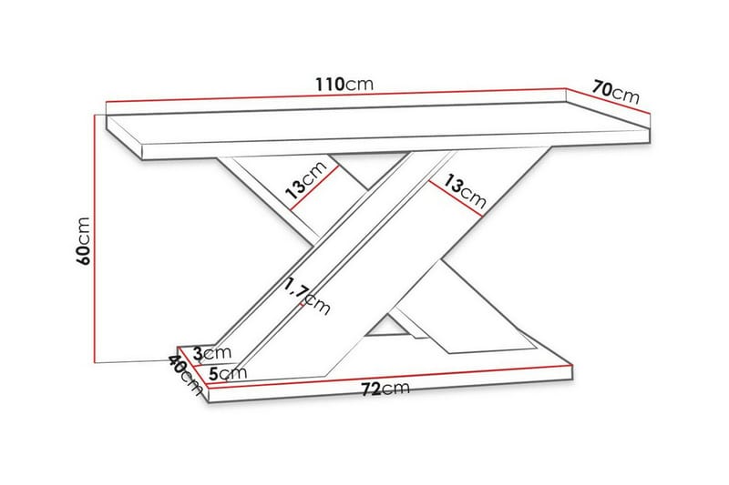 Denogal Soffbord 70 cm - Vit - Soffbord