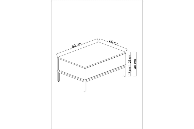 Dorlord Soffbord 90 cm - Grå/Guld - Soffbord