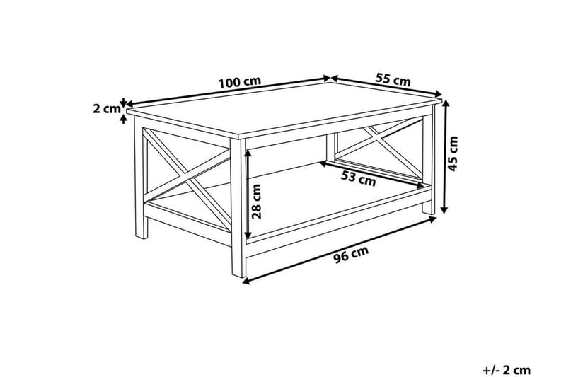Fostia Soffbord 100 cm med Förvaring Hylla - Vit - Soffbord