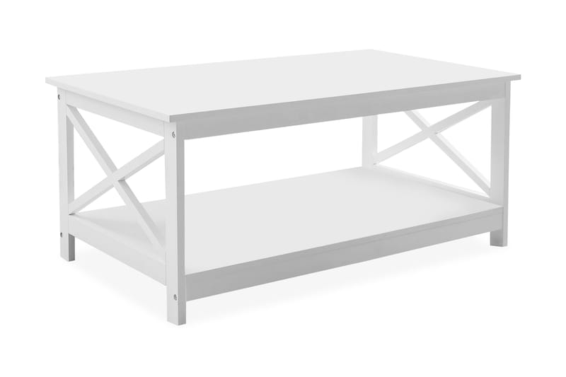 Fostia Soffbord 100 cm med Förvaring Hylla - Vit - Soffbord